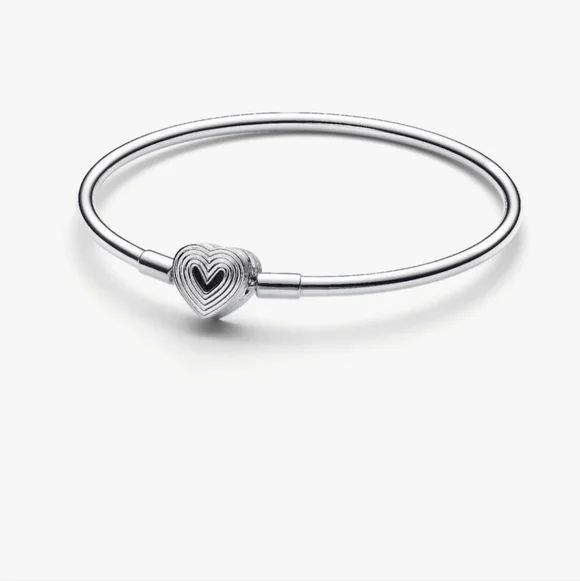 Pandora Radiating Heart Clasp Bangle Sterling silver - Picture 10 of 10